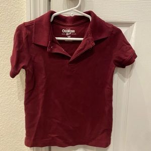 Osh Kosh burgundy polo shirt. Size 2T.